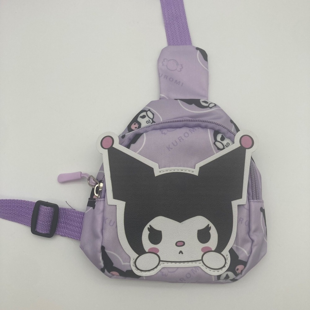 Sanrio Kuromi Purple Mini Sling Bag | Kawaii Crossbody Chest Travel Pack